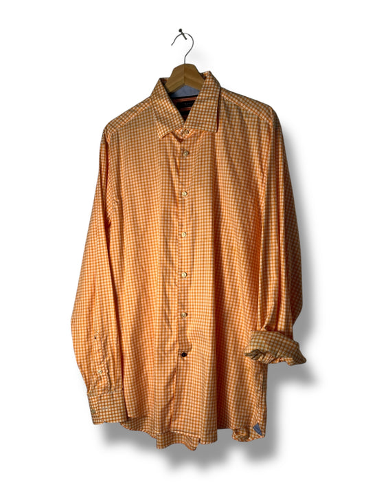 Tommy Hilfiger Tailored Shirt – Orange/White Check – XL Fit