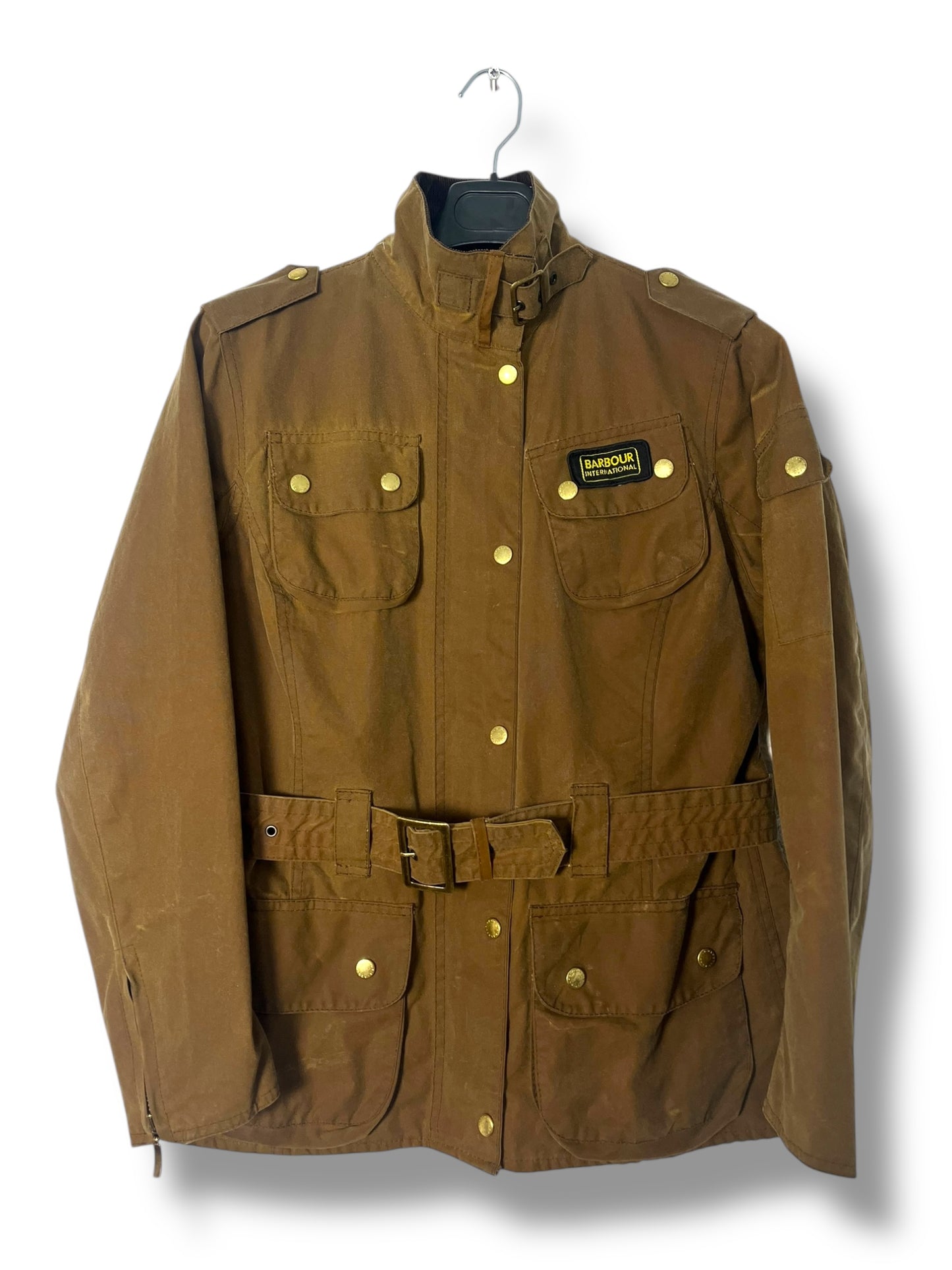 Barbour International Suit Ladies Wax Jacket – UK 12 / Sandstone