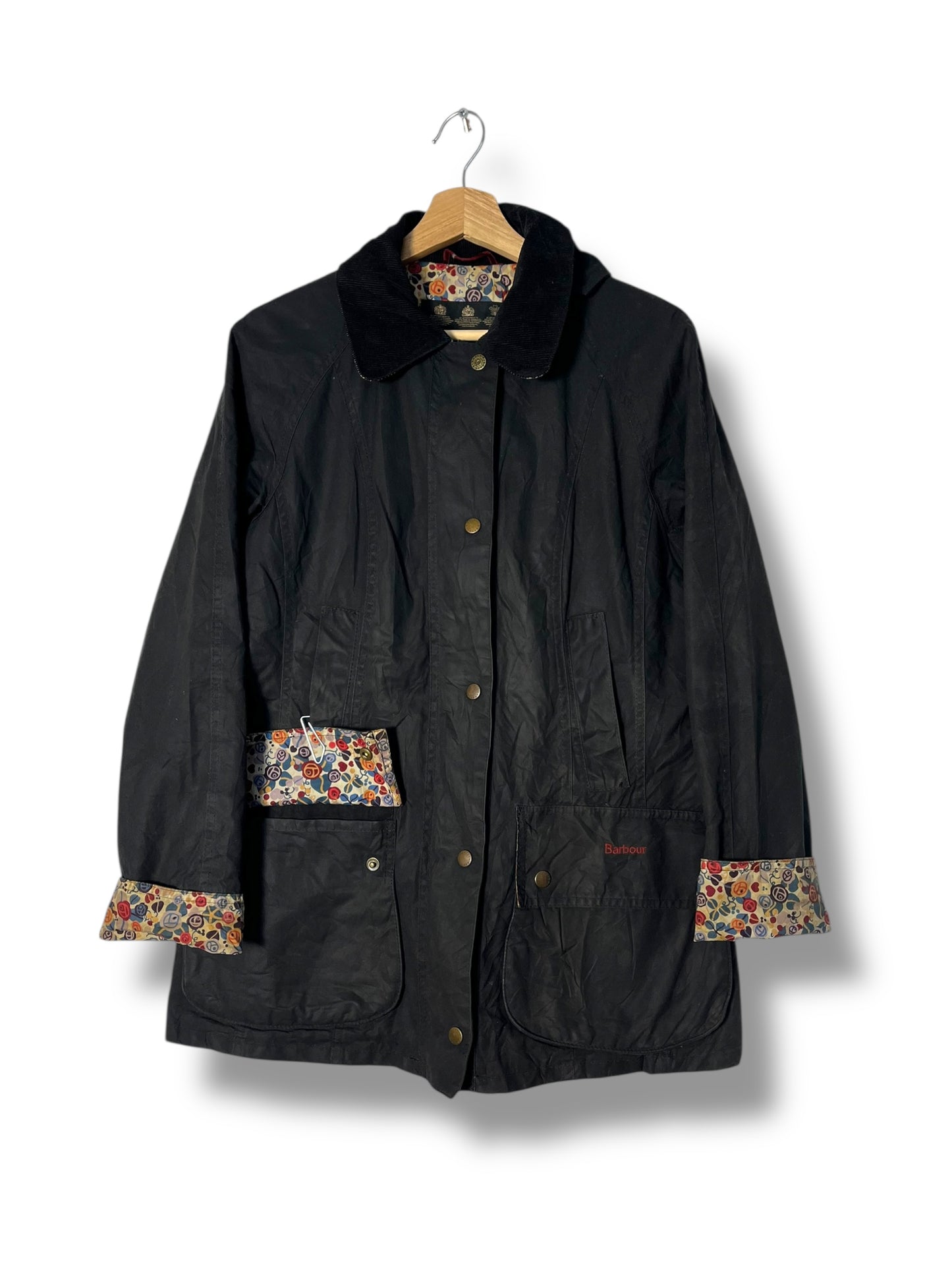 Barbour Chamber Beadnell Ladies Wax Jacket – UK 10 / Black