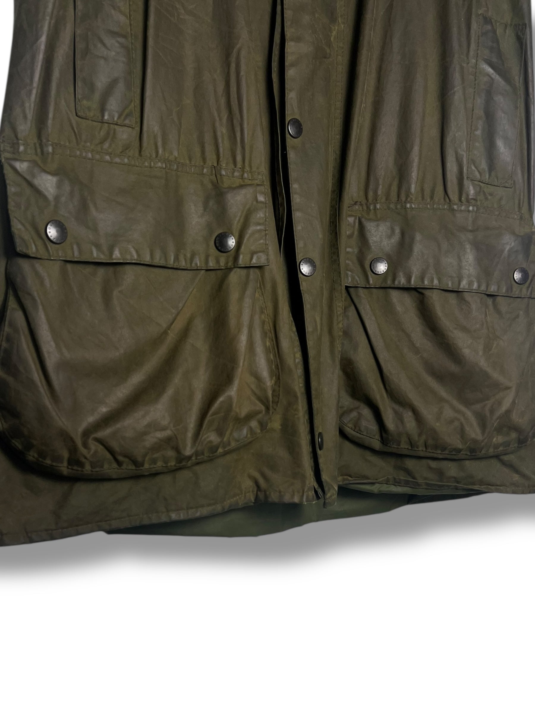 Barbour Border C46 Vintage Sage Green 2000 – Waxed Cotton Jacket