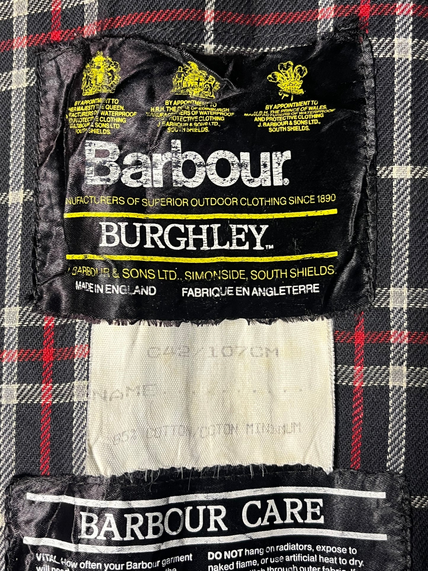 Barbour Burghley Riding Coat Navy Blue 90s Wax Jacket Equestrian