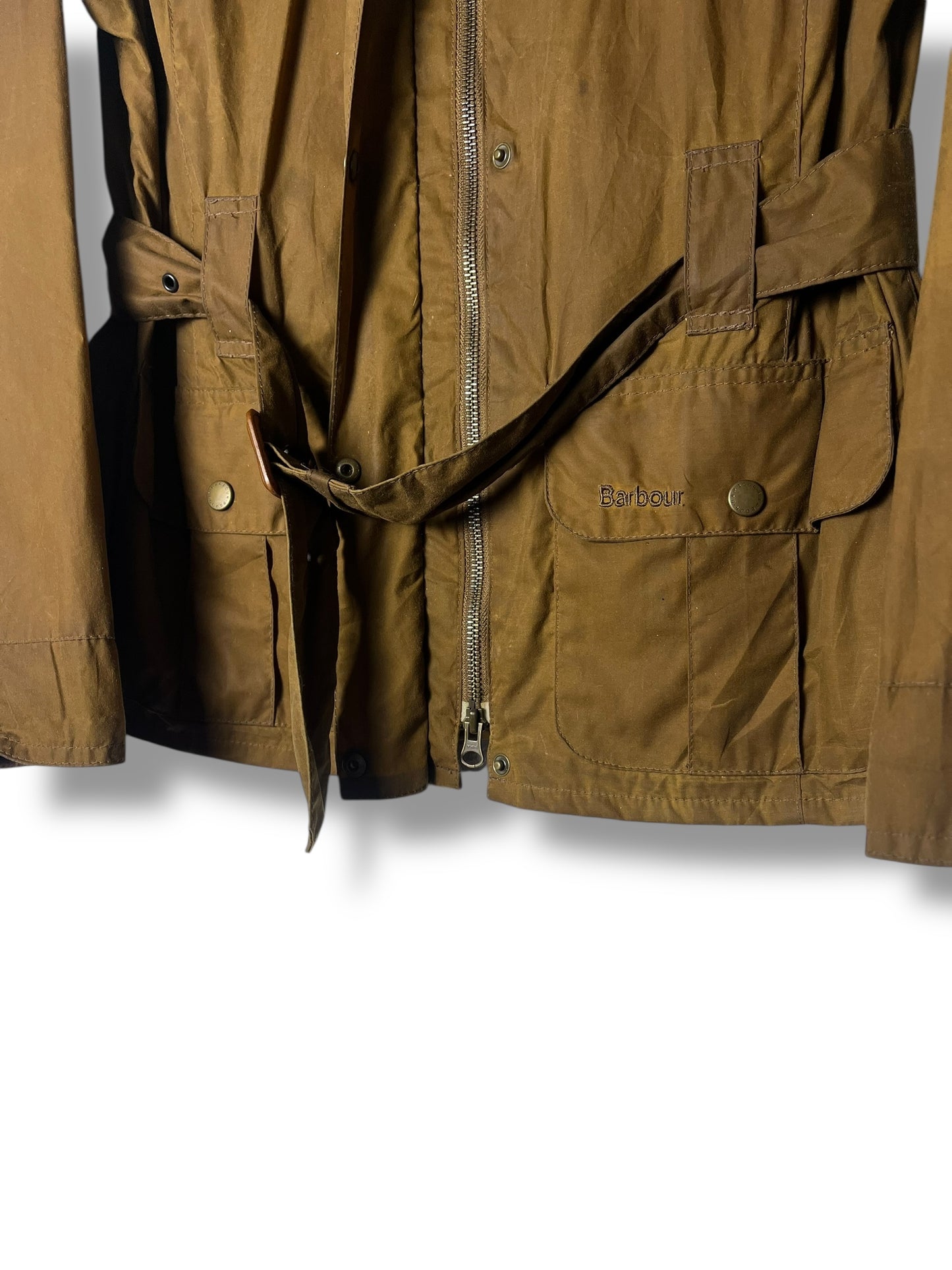 Barbour Amelia Flyweight Wax Jacket – Sandstone – UK 12