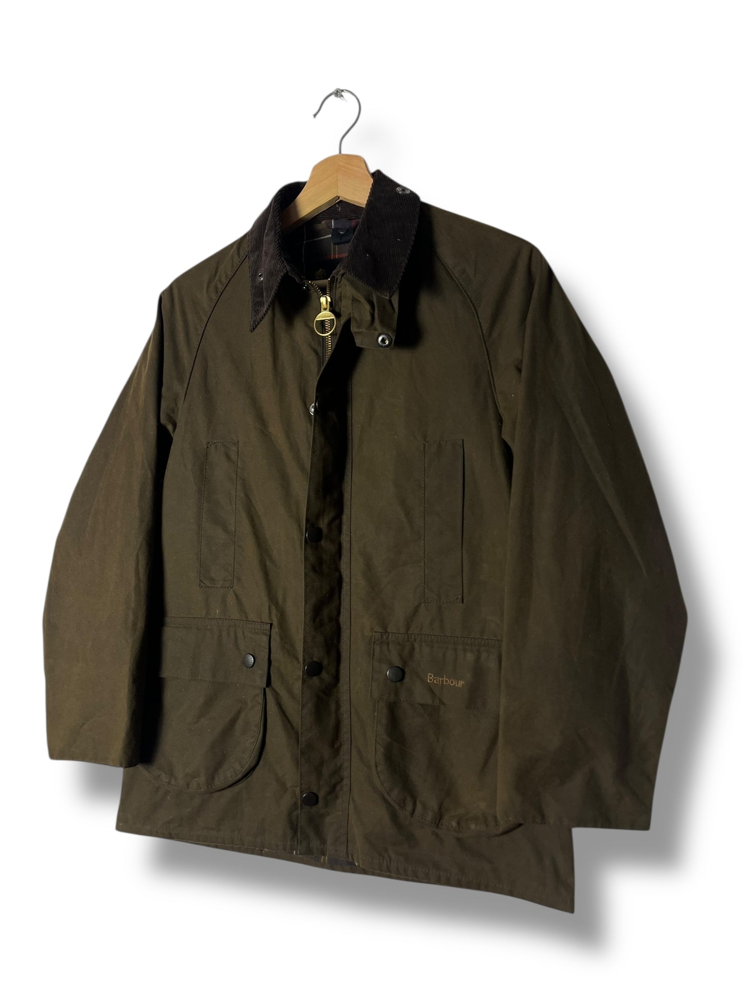 Barbour Beaufort Wax Jacket – Olive – Kids 12–13Y | Selected by DRAPS