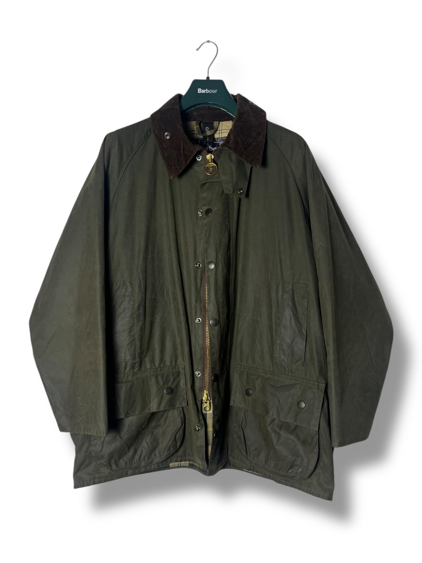 Barbour Beaufort Wax Jacket – Sage Green – Vintage 2000s – C44/XL