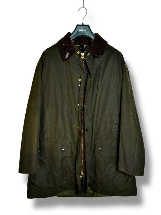 Barbour Border A200 Wax Jacket Sage Green C44 XL Vintage 2000 Made in England