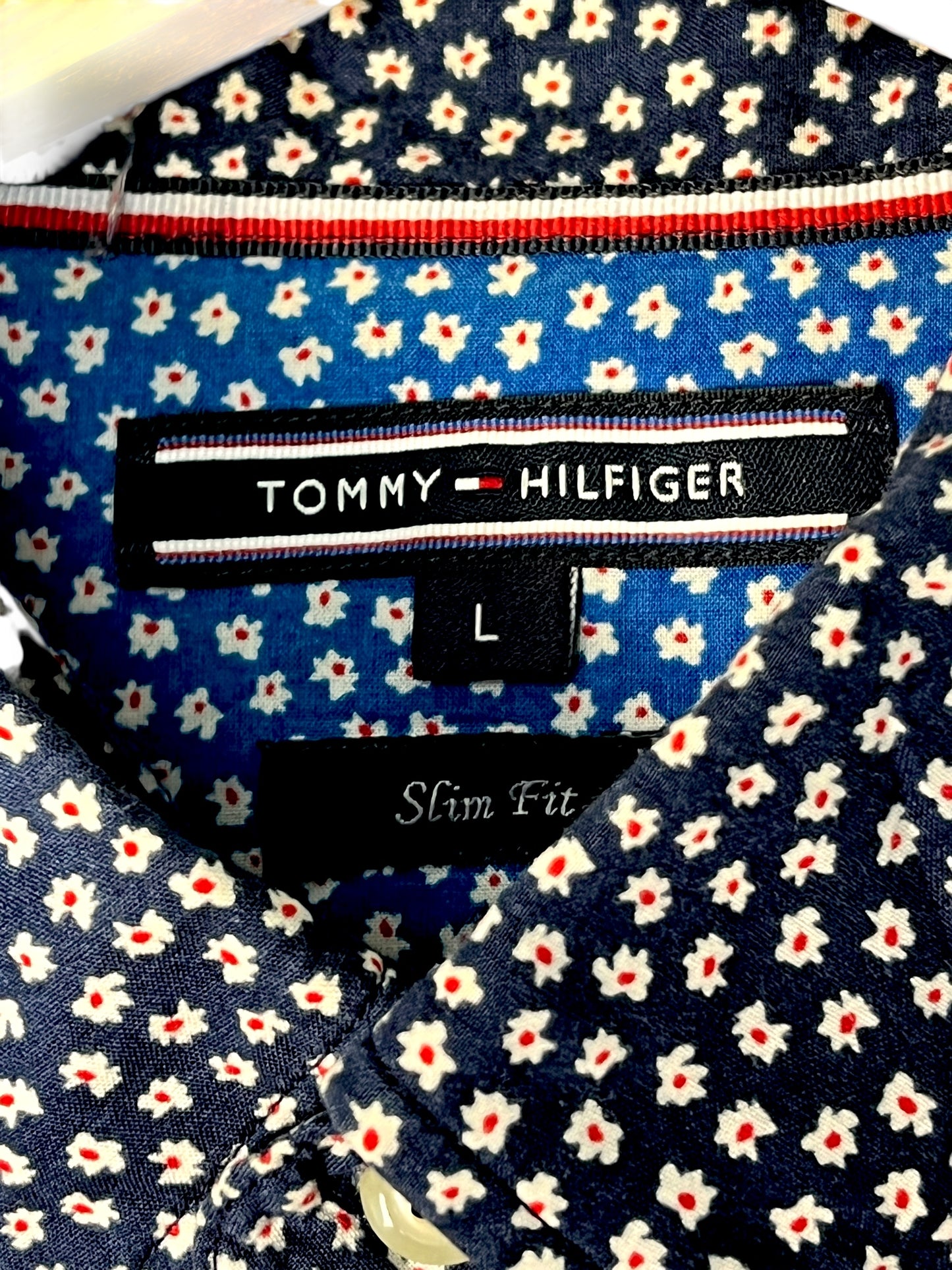 Tommy Hilfiger Shirt – Navy Floral – Slim Fit – M