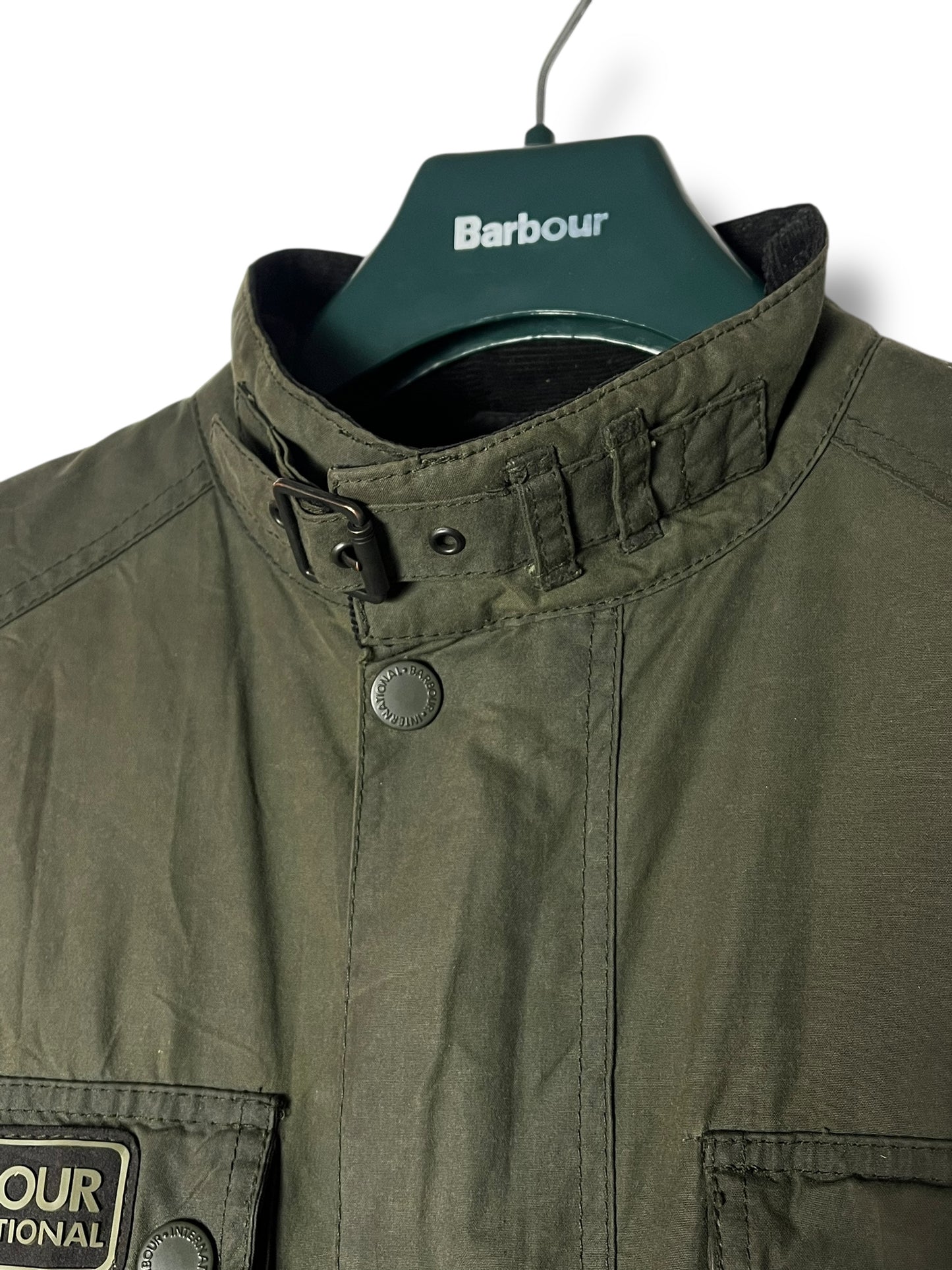 Barbour International Blackwell Wax Jacket – Sage Green – Size L - Selected by Draps