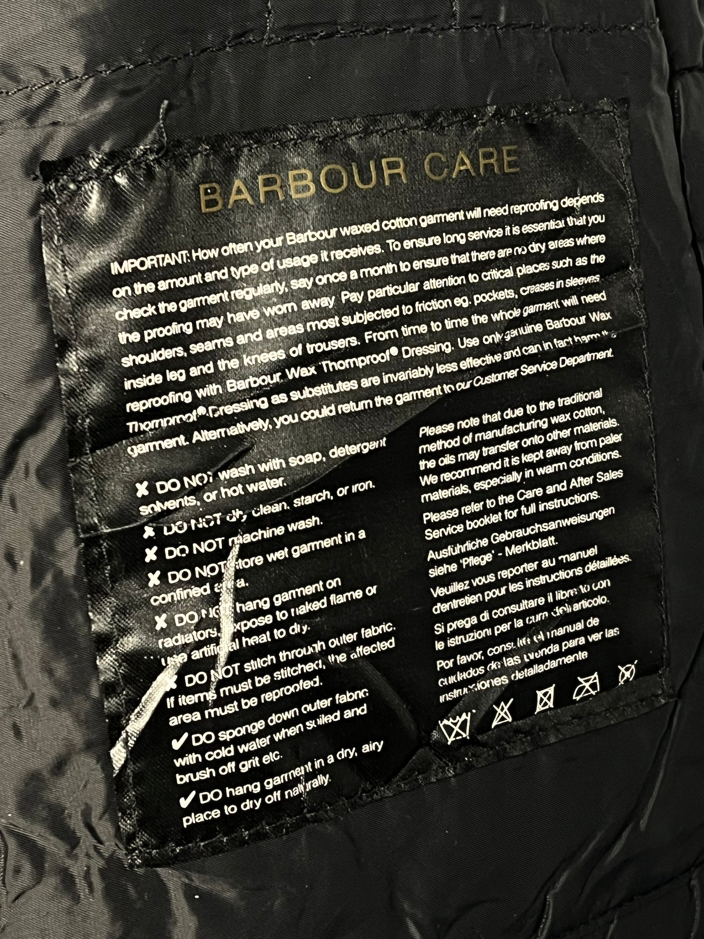 Barbour International Hatch Wax Jacket Sage Green XL Cropped Moto UK