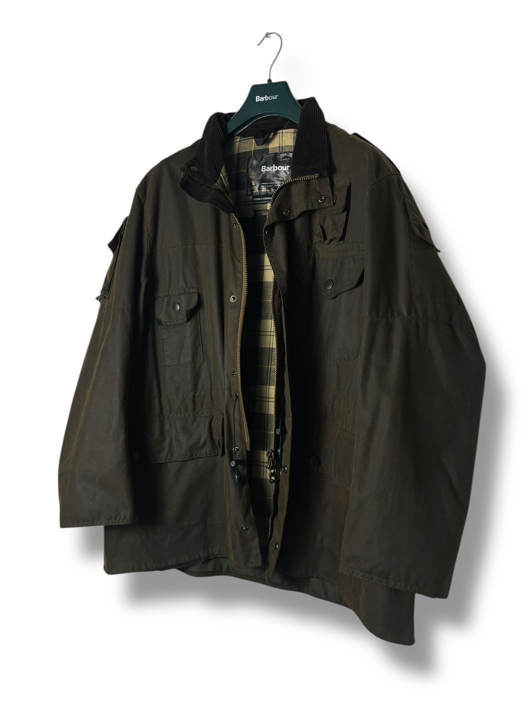 Rare Barbour Cowen Commando Jacket – Olive Brown – C46 XXL – Draps