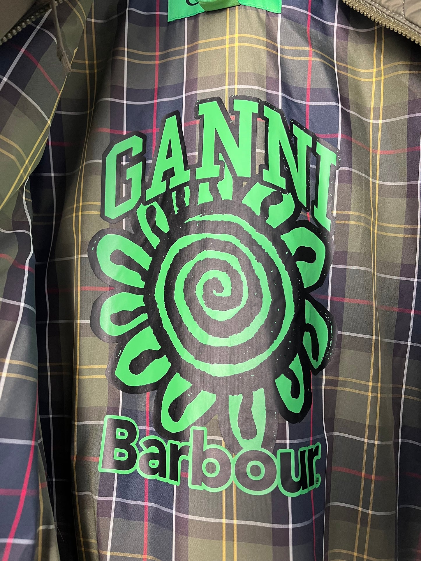 Lady Barbour x GANNI Quilted Burghley Coat – Olive – UK12