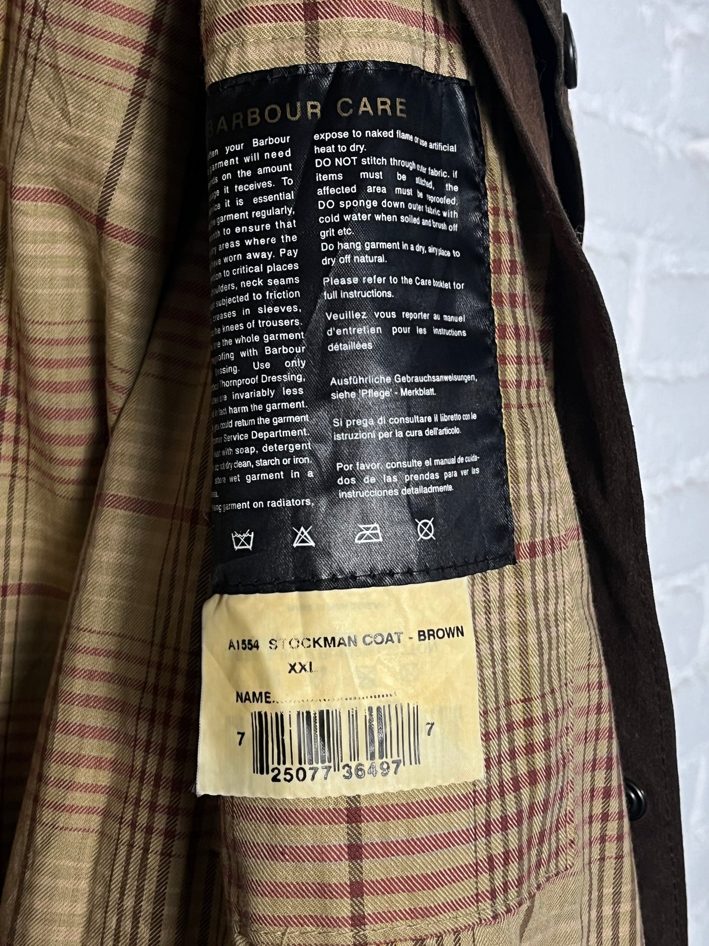 Barbour Stockman Wax Coat Brown XXL (2000s)