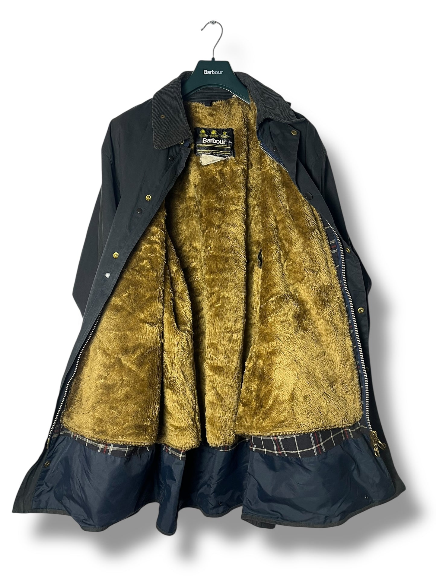 Barbour Border Wax Jacket – Blue Navy – 1995 – C50 (XL) – Liner Included