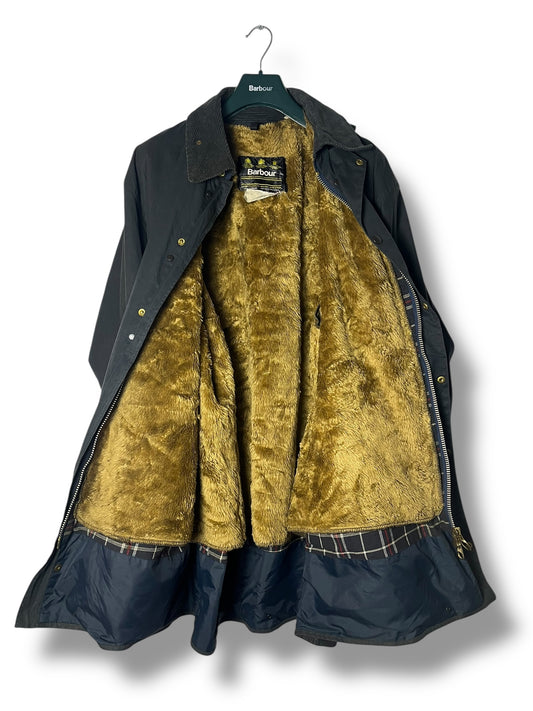 Barbour Border Wax Jacket – Blue Navy – 1995 – C50 (XL) – Liner Included