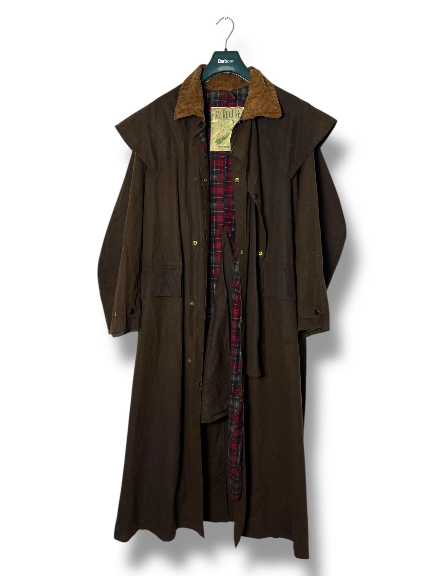 Backhouse Riding Coat – “Driza-Bone Style” – Dark Brown – Large (1990s)