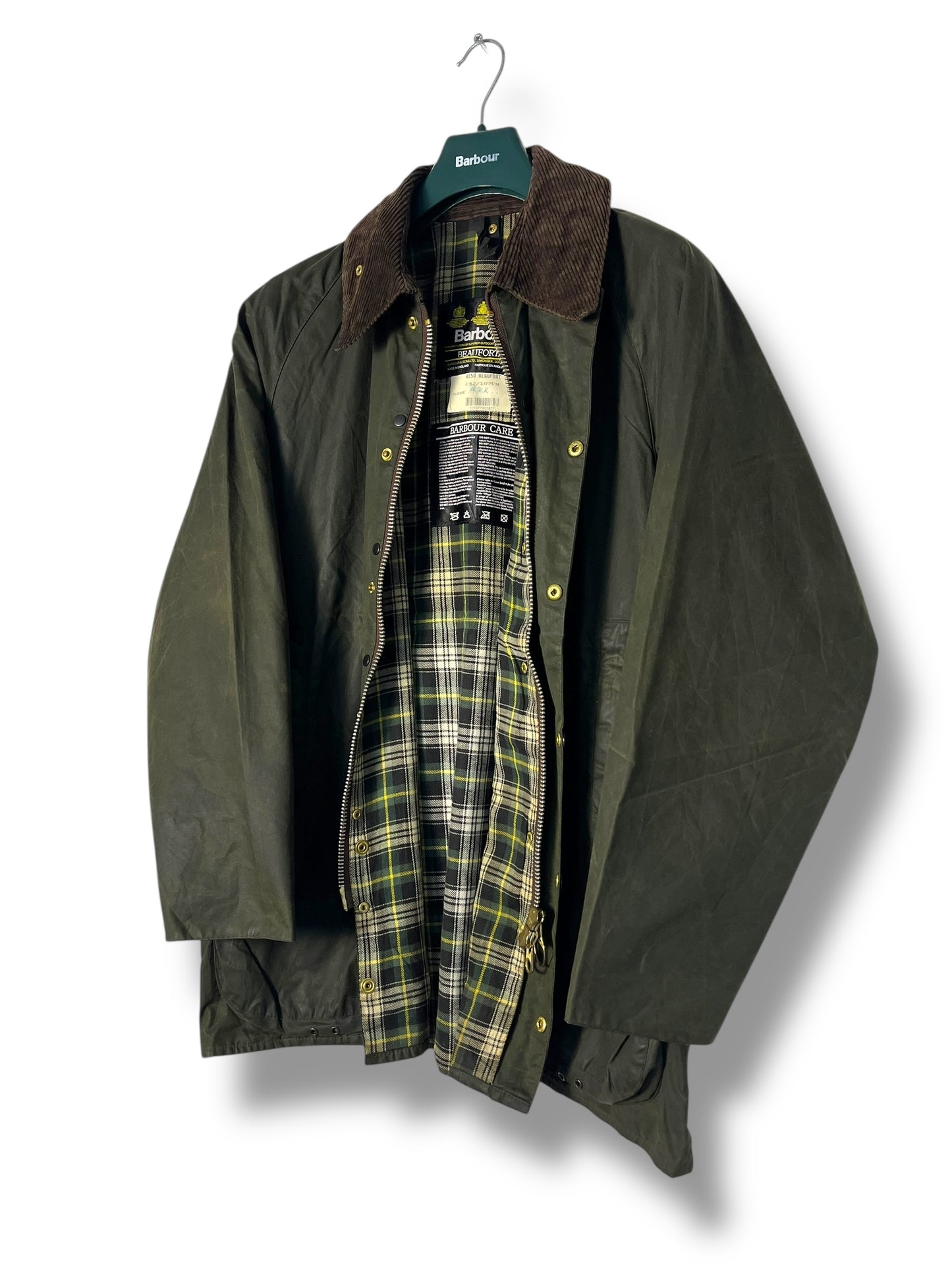 Barbour Beaufort Wax Jacket C42 Vintage Olive 1992