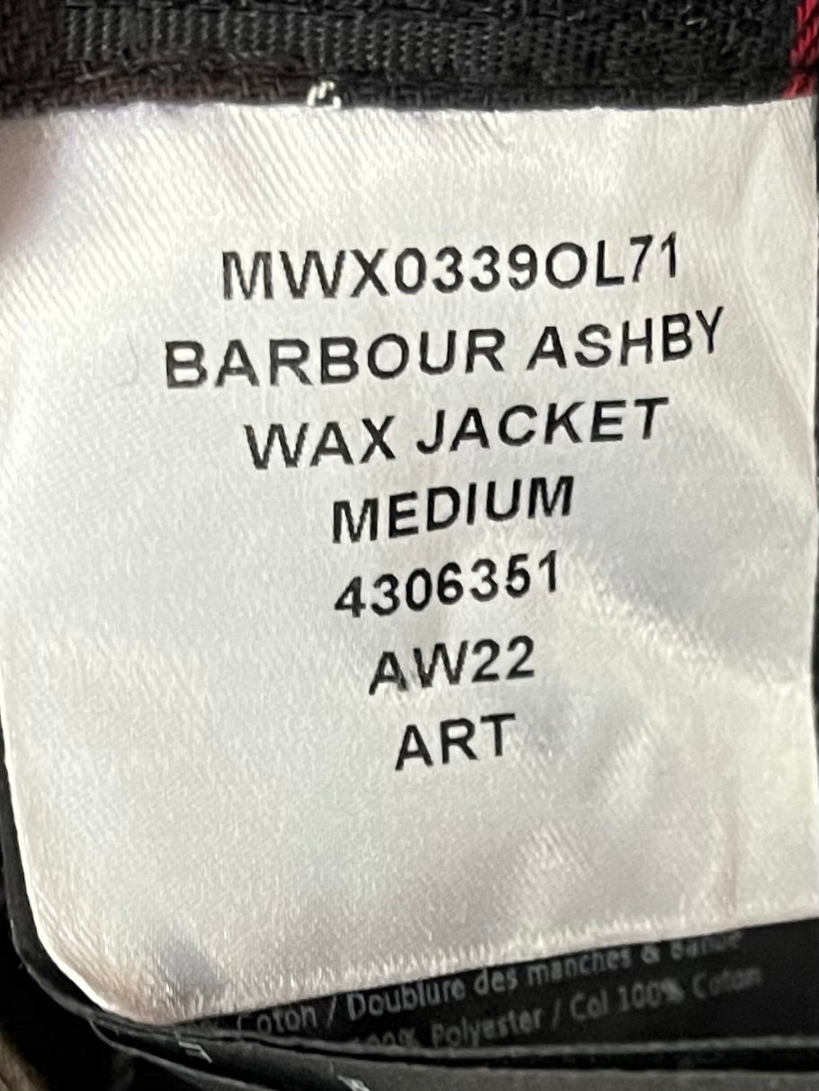 Barbour Ashby Wax Jacket – Dark Olive (Medium)