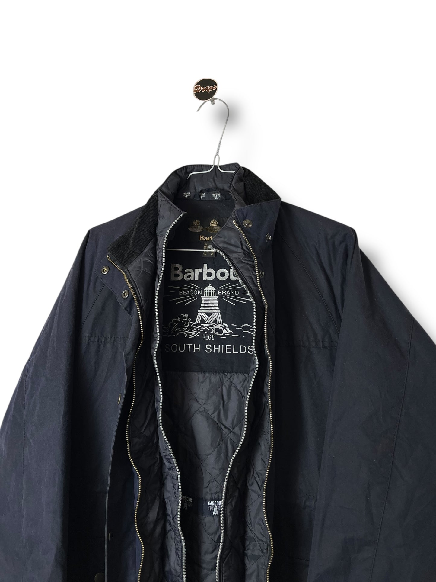 Barbour Mablethorpe Jacket UK 10 – Navy Blue Waxed Cotton (AW18)