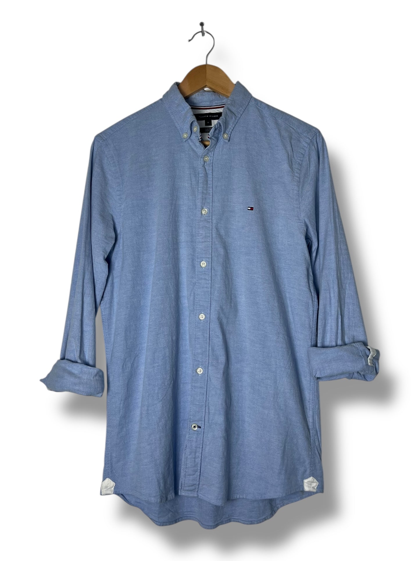 Tommy Hilfiger TH Flex Slim Fit Stretch – Light Denim Blue Shirt