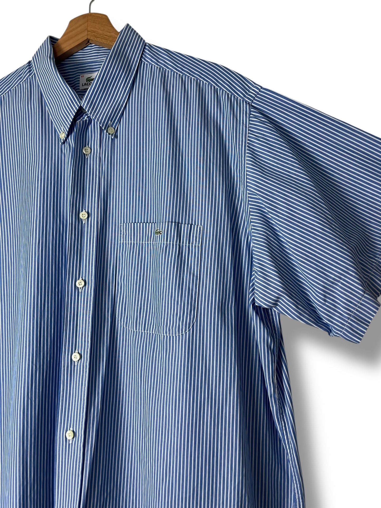 Lacoste Short Sleeve Vintage Shirt – Blue & White Stripes