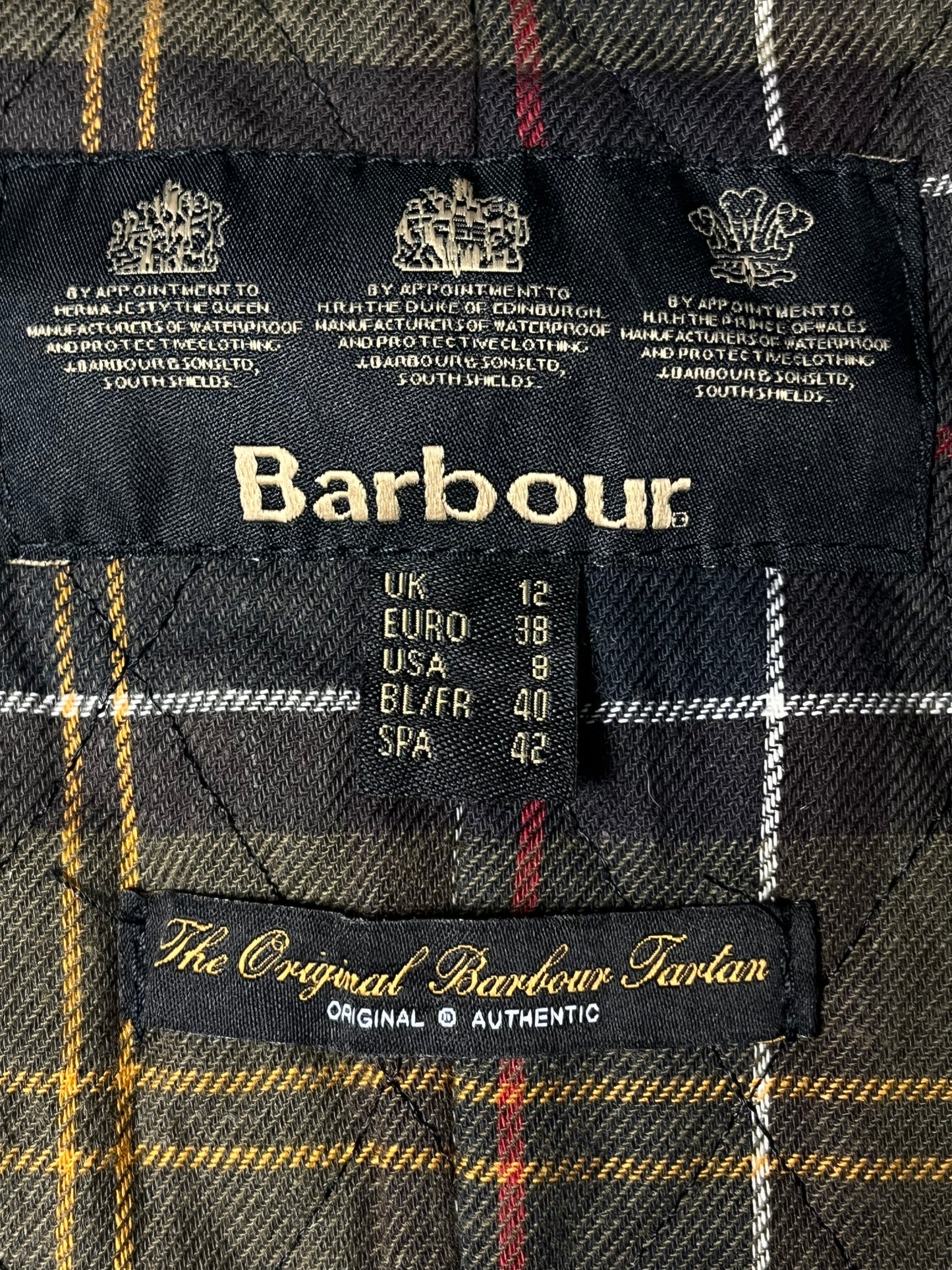 Barbour Kelsall Wax Parka Olive Women Size 12 Large Hooded Fur Lined UK