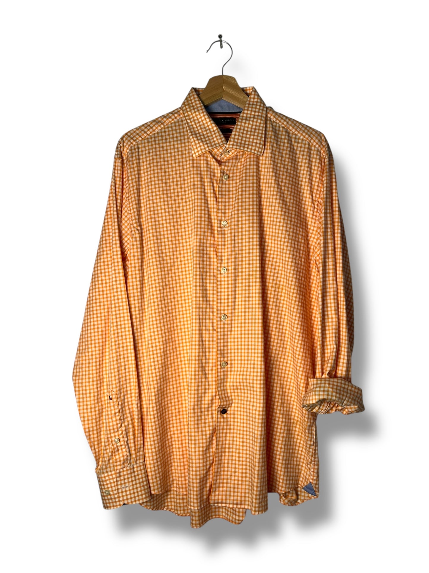 Tommy Hilfiger Tailored Shirt – Orange/White Check – XL Fit