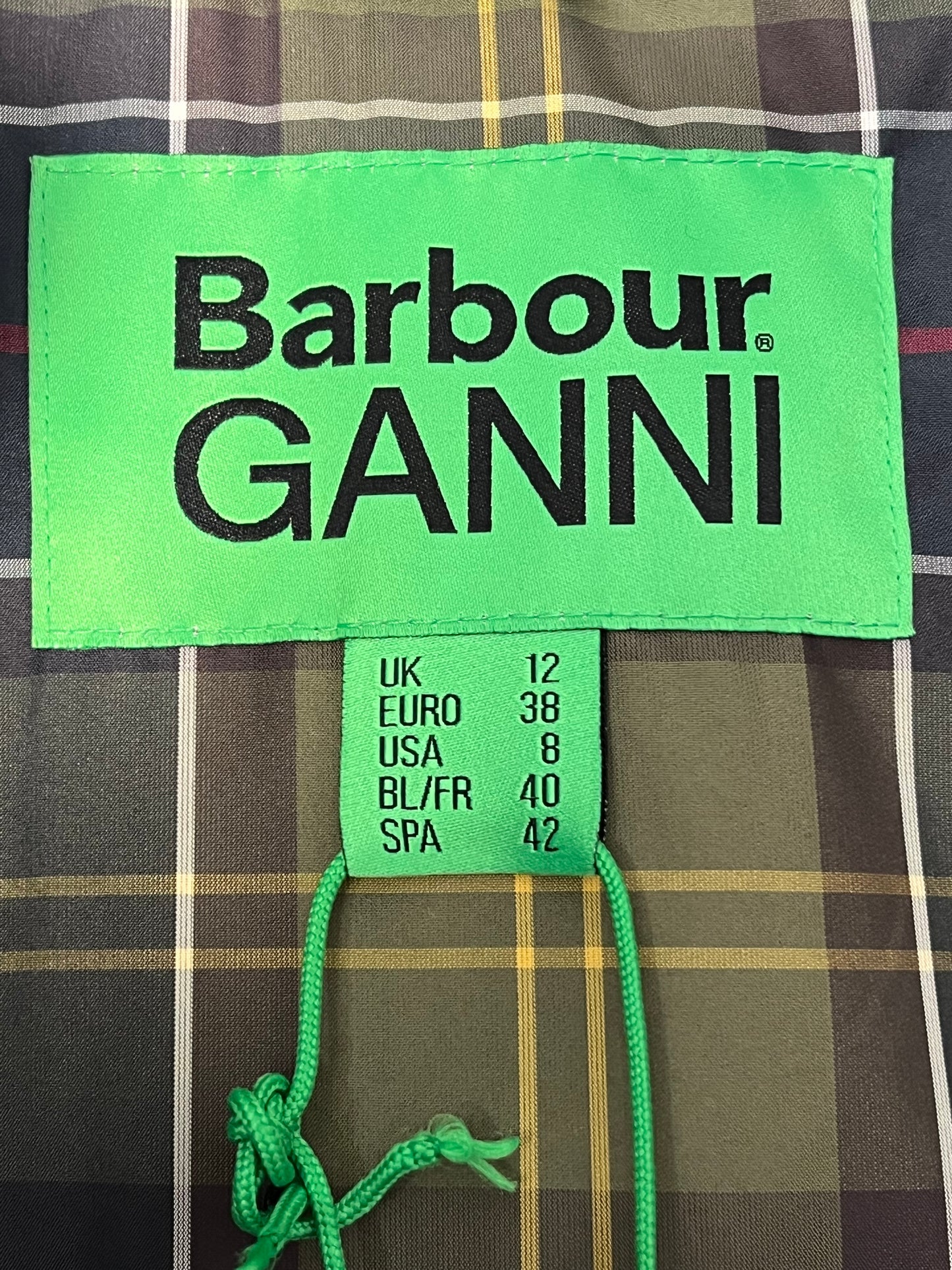 Lady Barbour x GANNI Quilted Burghley Coat – Olive – UK12