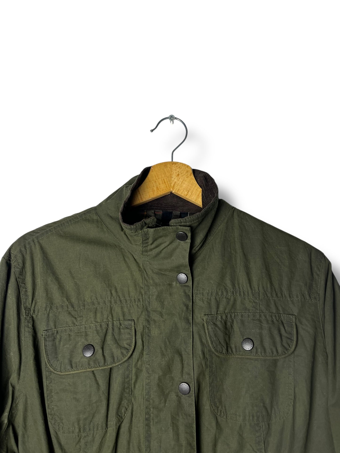 Barbour Flyweight Wax Utility Jacket – Sage Green – UK 16