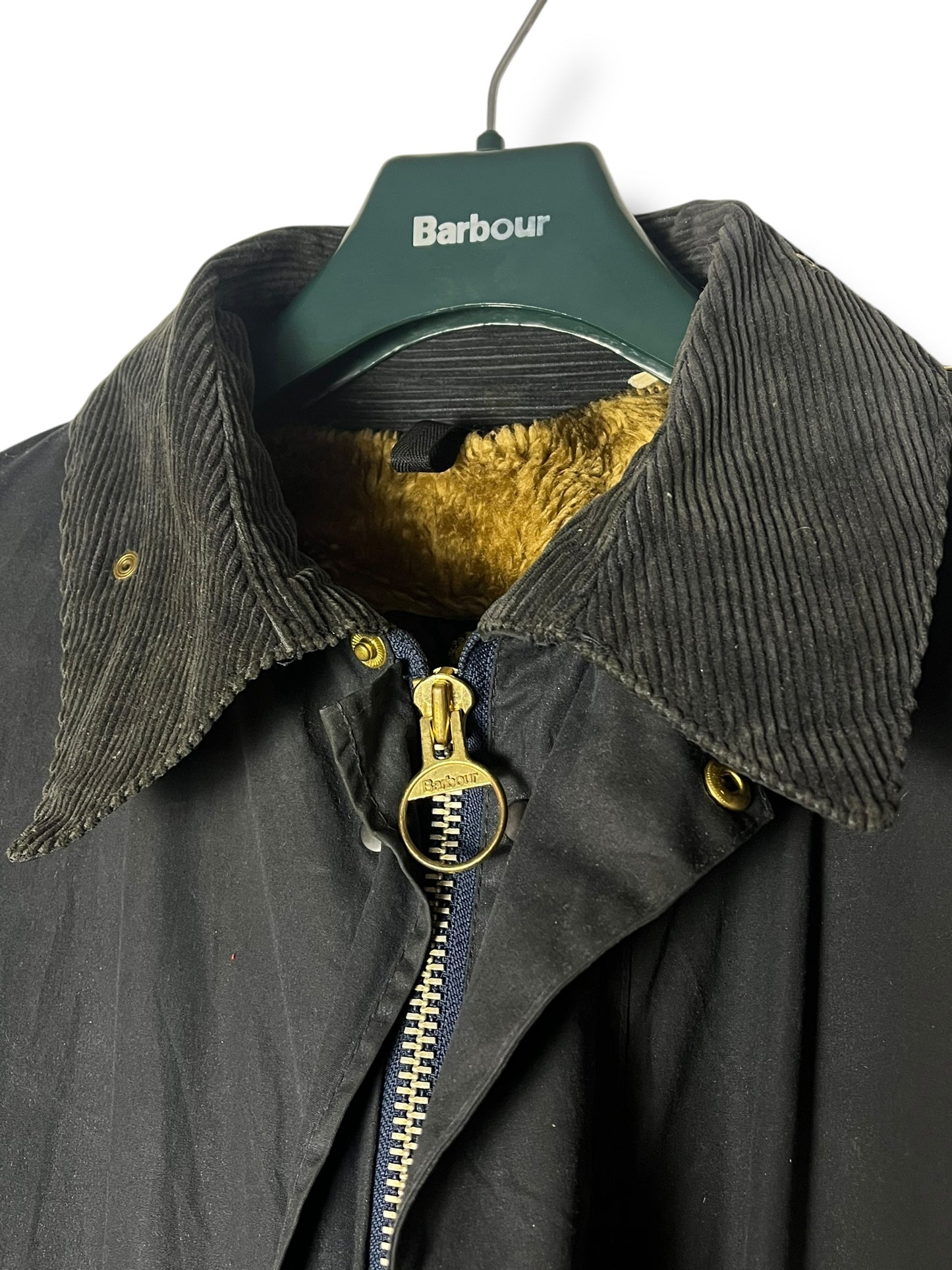 Barbour Border Wax Jacket – Blue Navy – 1995 – C50 (XL) – Liner Included