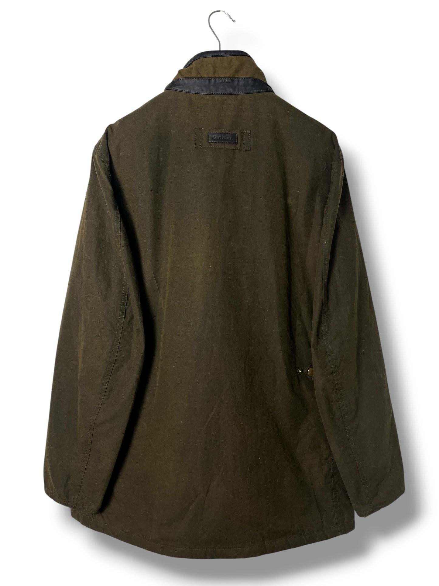 Barbour Prestbury Wax Jacket Olive XL Leather Detail Heritage Coat