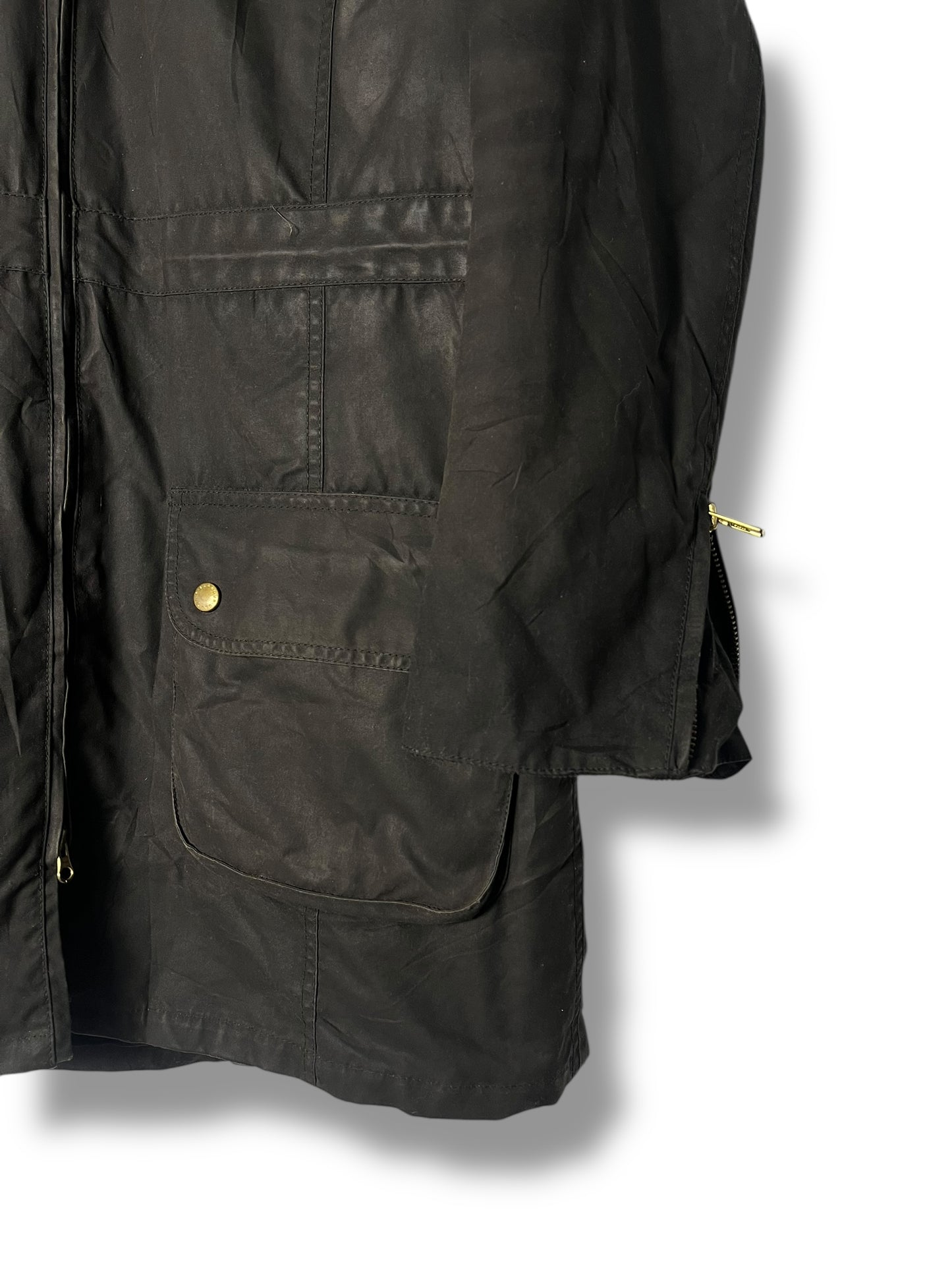 Barbour International Parka Waxed Cotton – Women’s UK16 – Black Selected by DRAPS.
