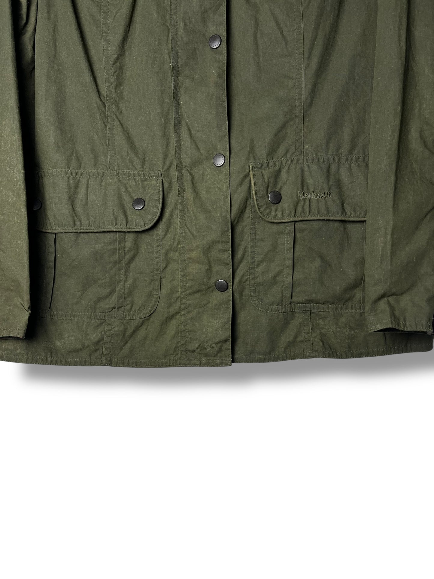 Barbour Flyweight Wax Utility Jacket – Sage Green – UK 16