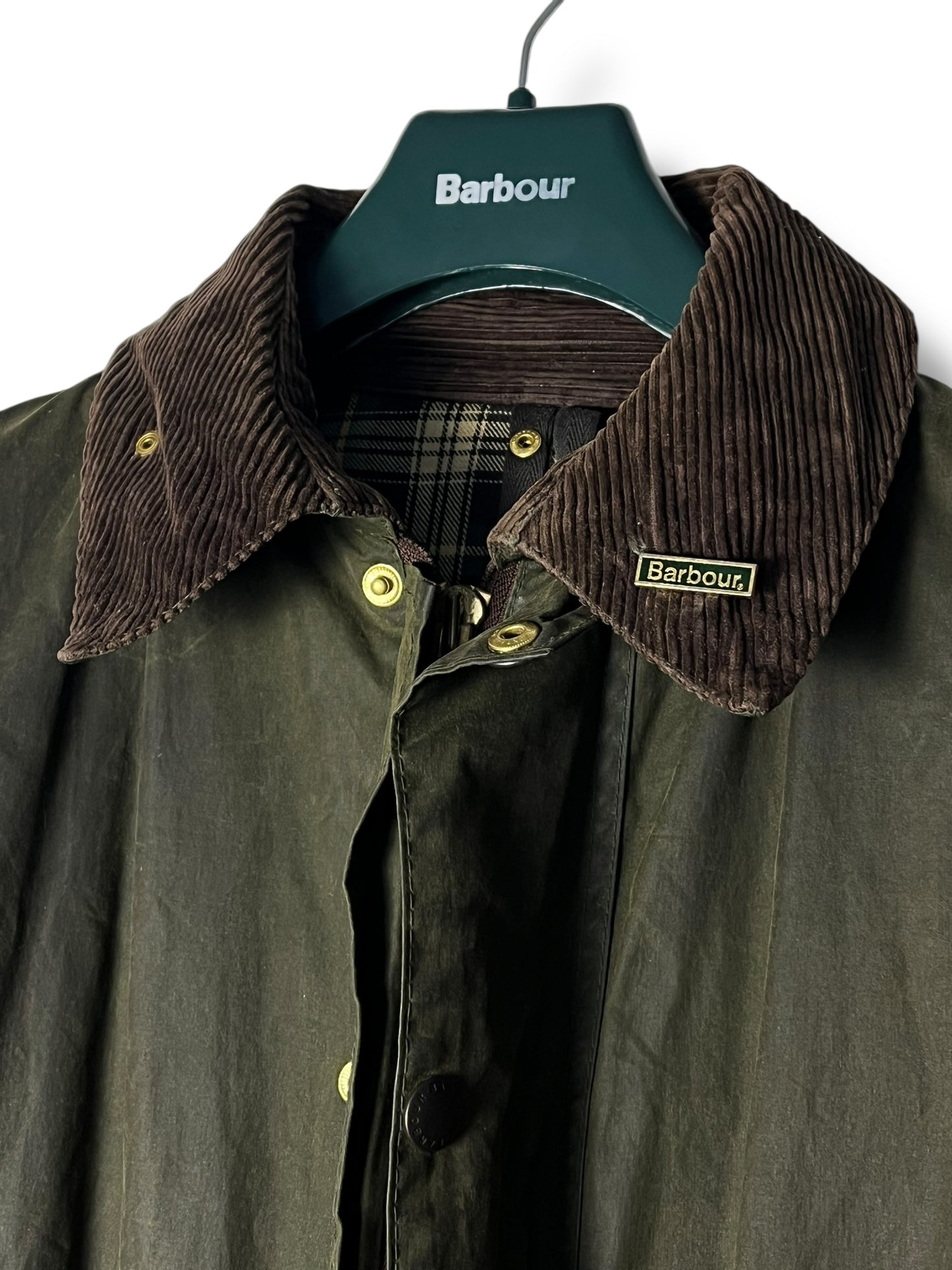 Barbour Border Jacket – Vintage Olive – C42 (L) – 1990