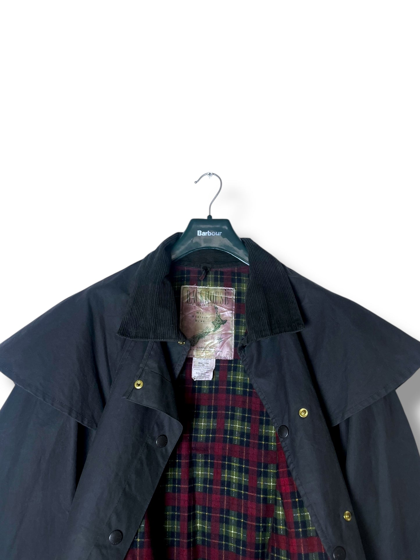 Backhouse for Barbour Waxed Coat (Blue Navy) – Size XXL (1990s)
