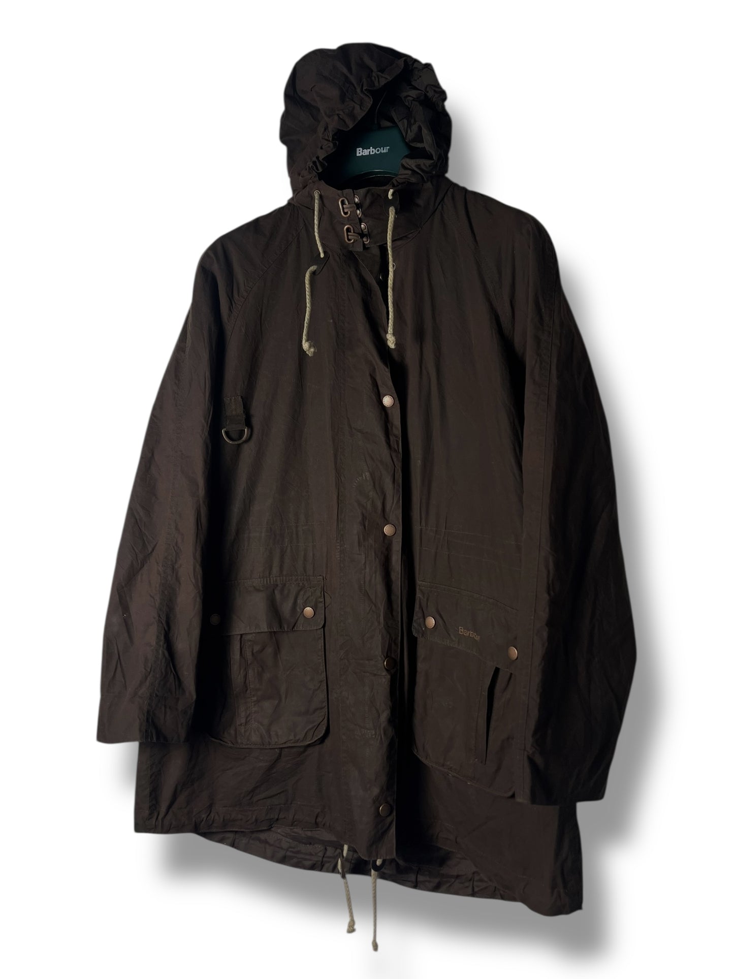 Barbour Nidd Wax Jacket – Brown – Size UK 16