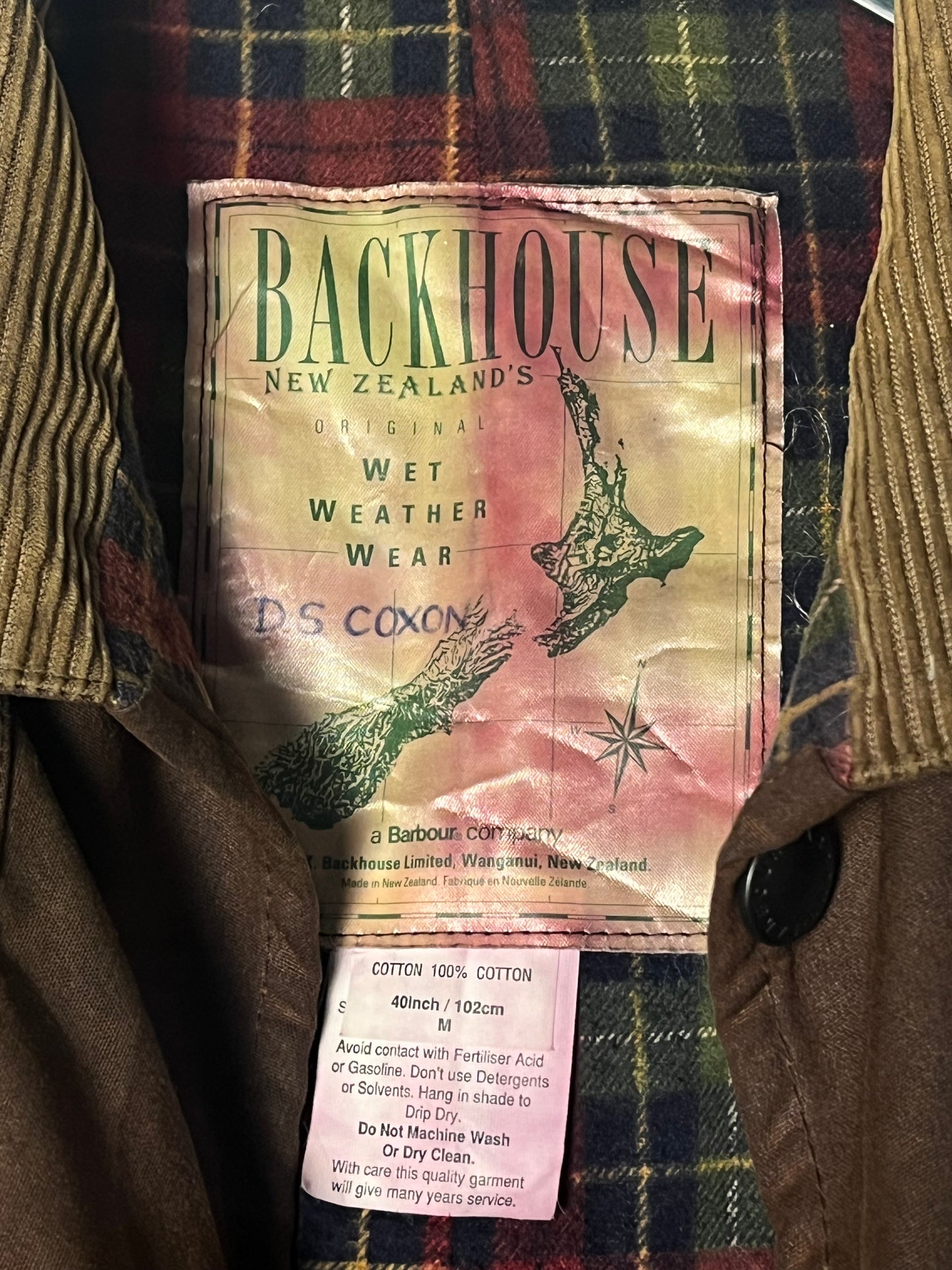 Backhouse Barbour Driza Bone Riding Coat – Vintage Brown C40