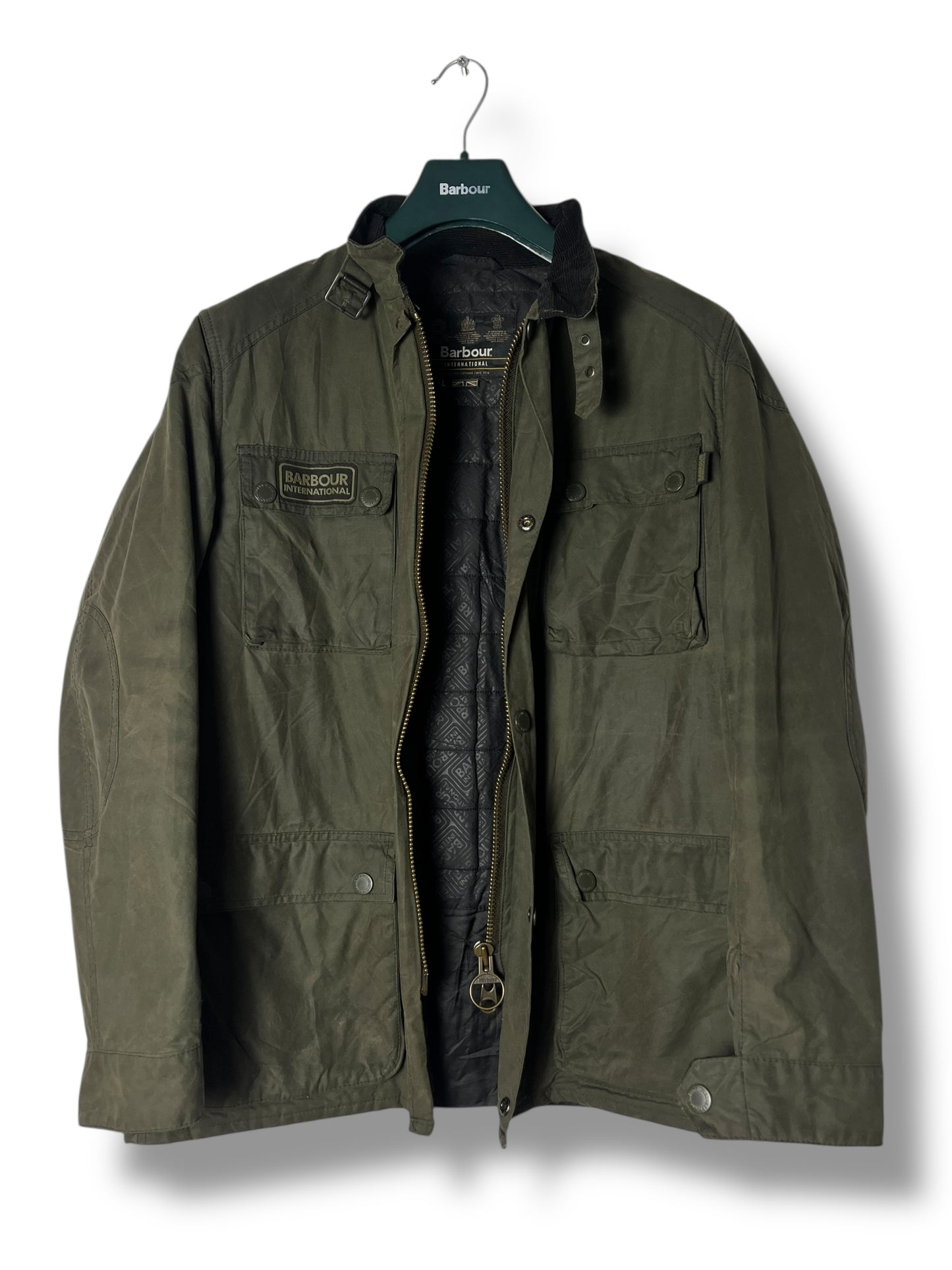 Barbour International Blackwell Wax Jacket – Sage Green – Size L - Selected by Draps
