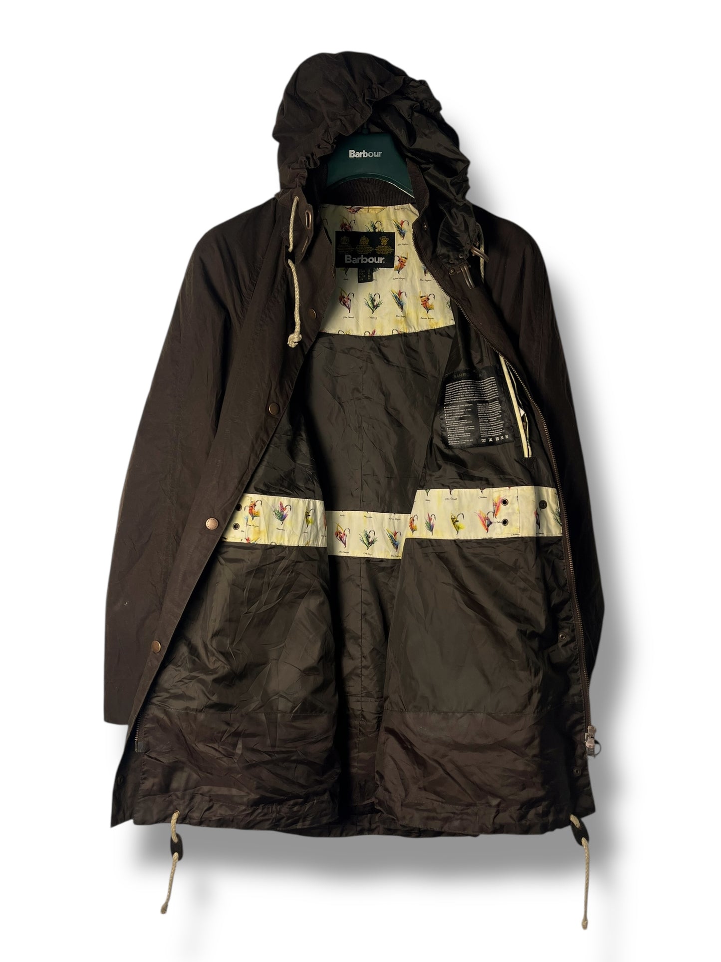 Barbour Nidd Wax Jacket – Brown – Size UK 16