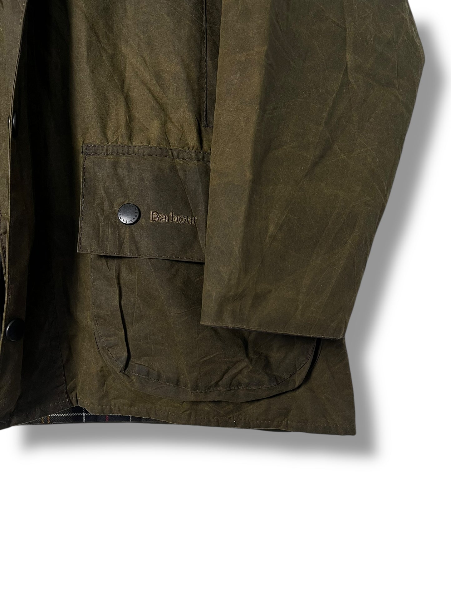 Barbour Beaufort Classic Wax Jacket – C48/XXL– Olive – Quilted Liner Included