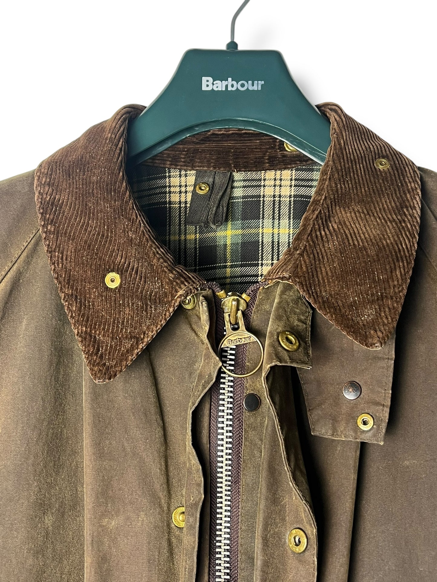 Rare 1980s Barbour Solway Zipper Wax Jacket – Olive – C44