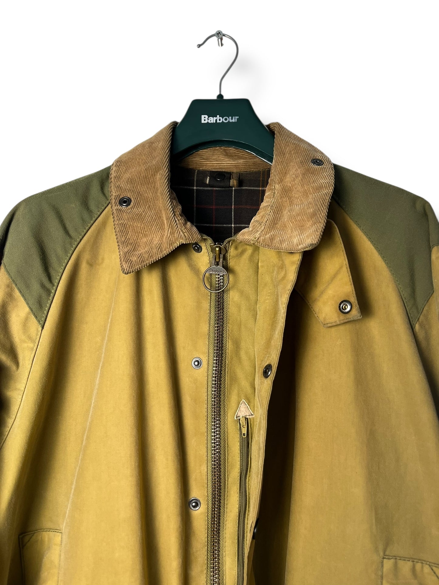 Barbour Sporting Wax Jacket – Mustard / Olive – C48 (Fits XL) – Early 2000s – Selected by DRAPS