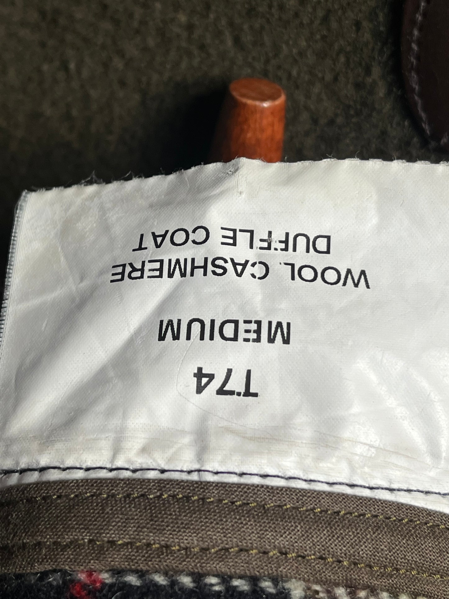 Barbour Wool Duffle Coat – Olive Green – Size Medium (T74)