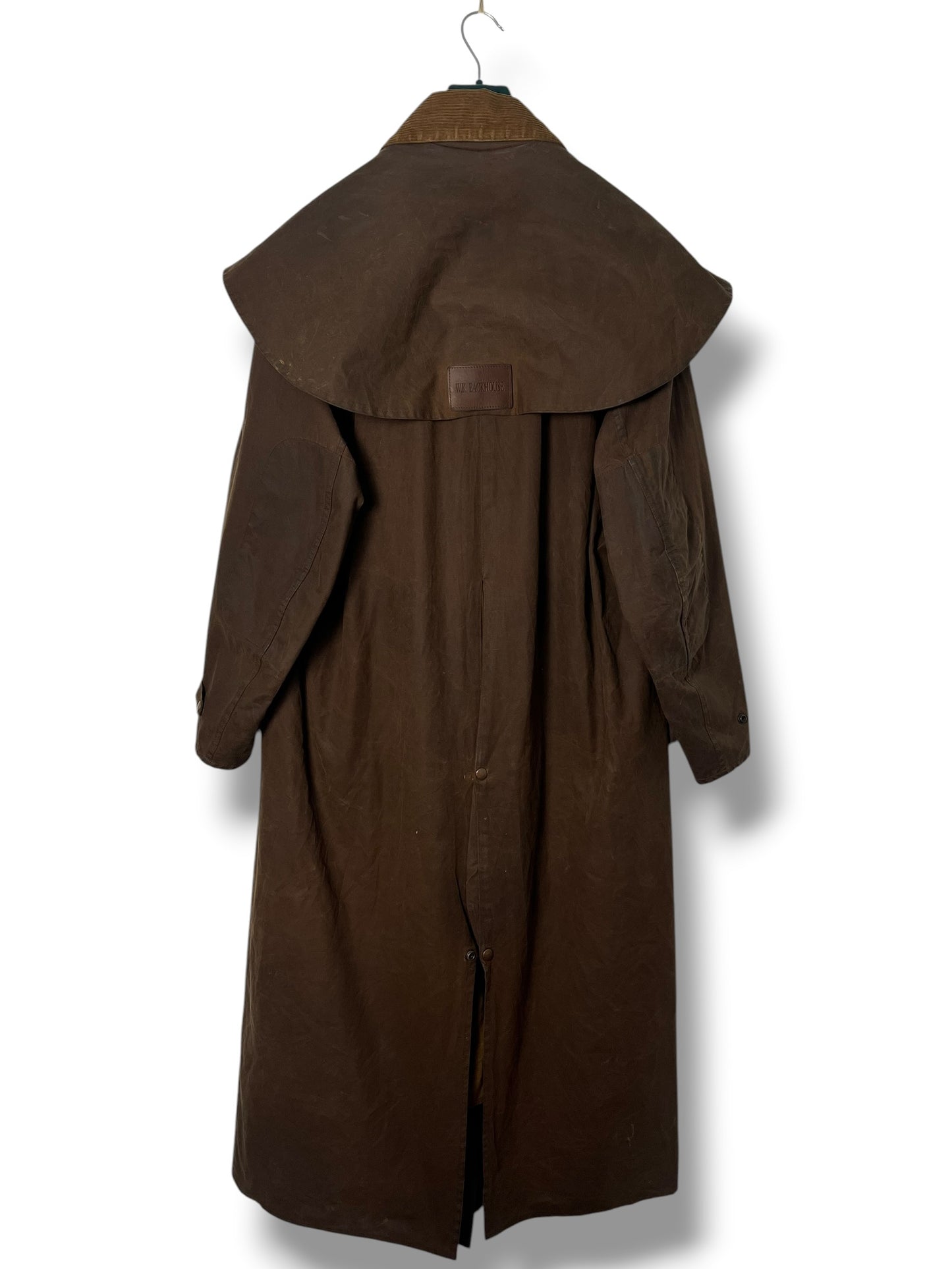 W.K. Backhouse Stockman Wax Coat Brown C42 Long Rain Cape Vintage