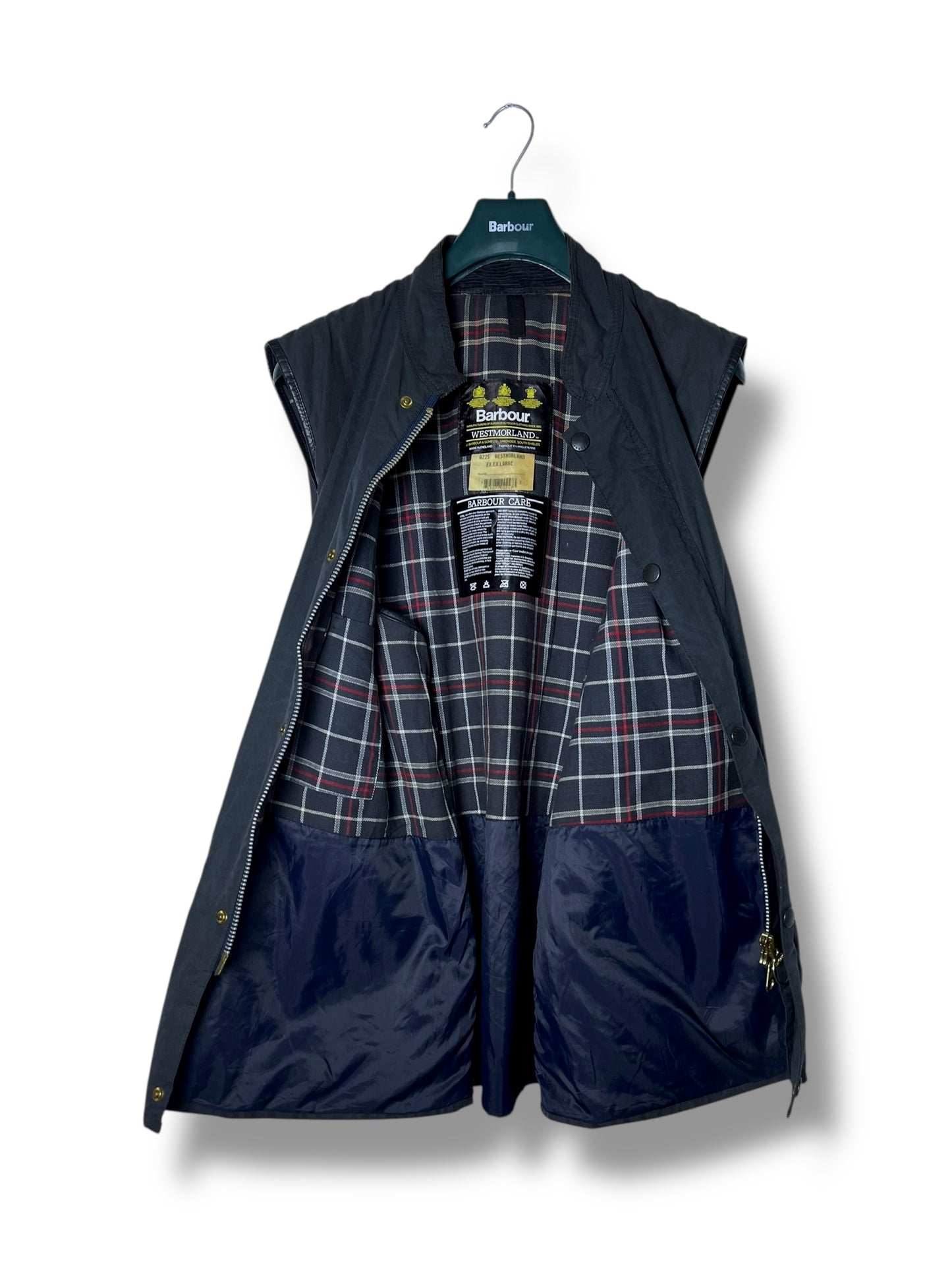 Barbour Westmorland Waxed Gilet (Navy Blue) – Size XXL (1993)
