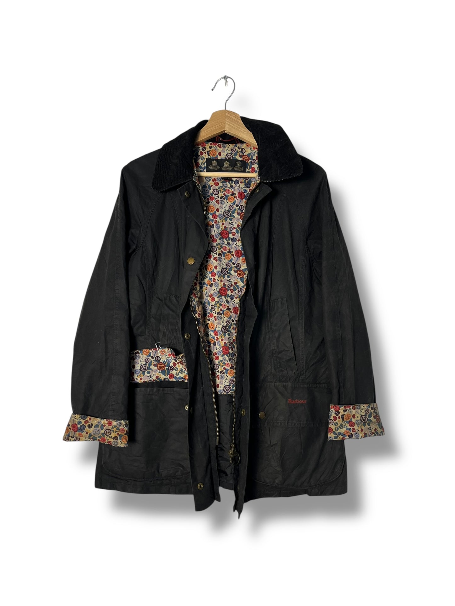 Barbour Chamber Beadnell Ladies Wax Jacket – UK 10 / Black