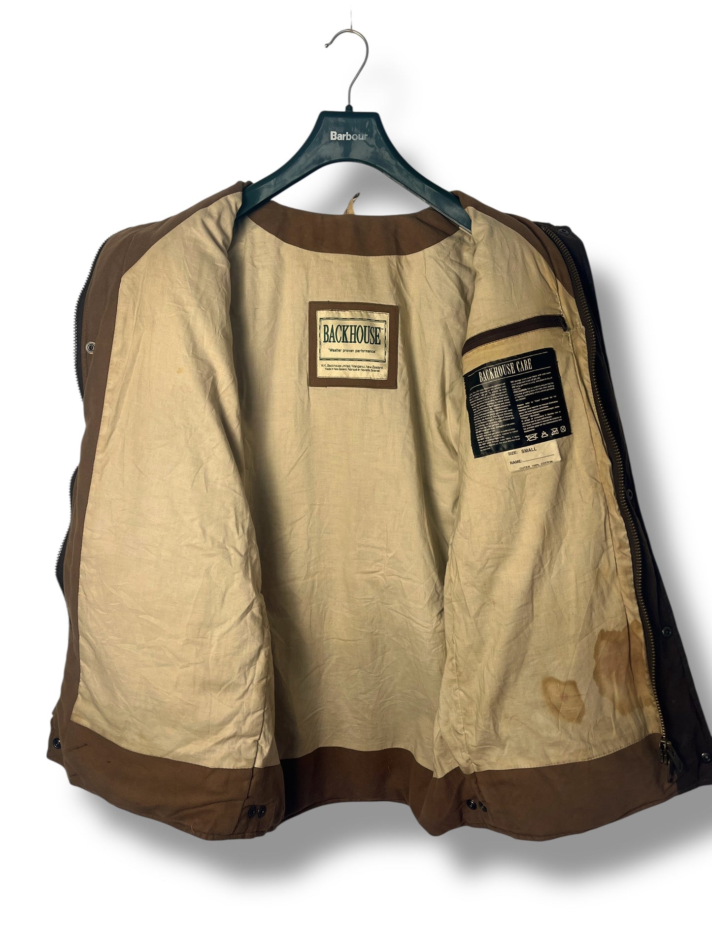 Backhouse Worker Wax Jacket Brown Heavy Waxed Cotton New Zealand