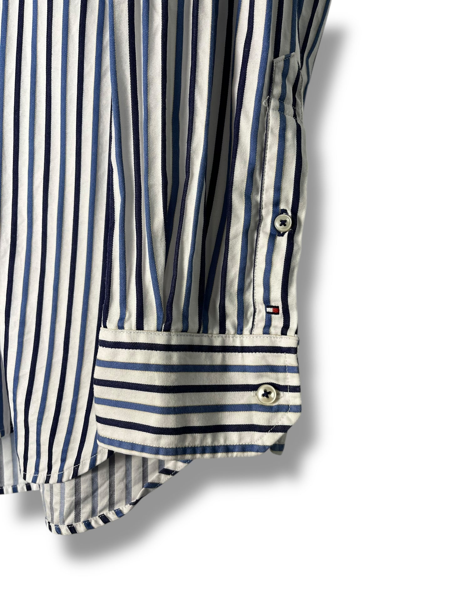 Tommy Hilfiger Vintage Striped Shirt White/Blue – Size L