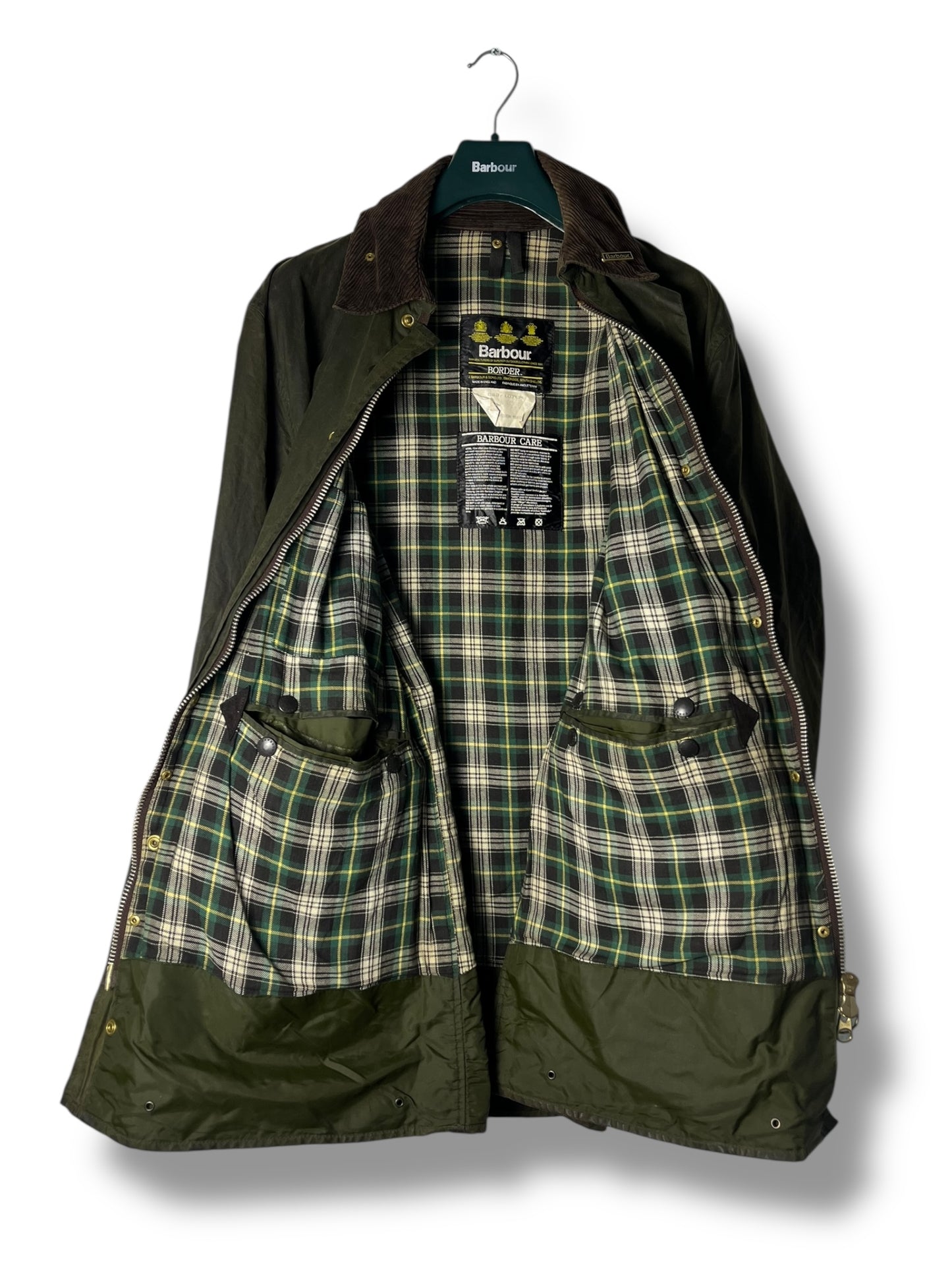Barbour Border Jacket – Vintage Olive – C42 (L) – 1990