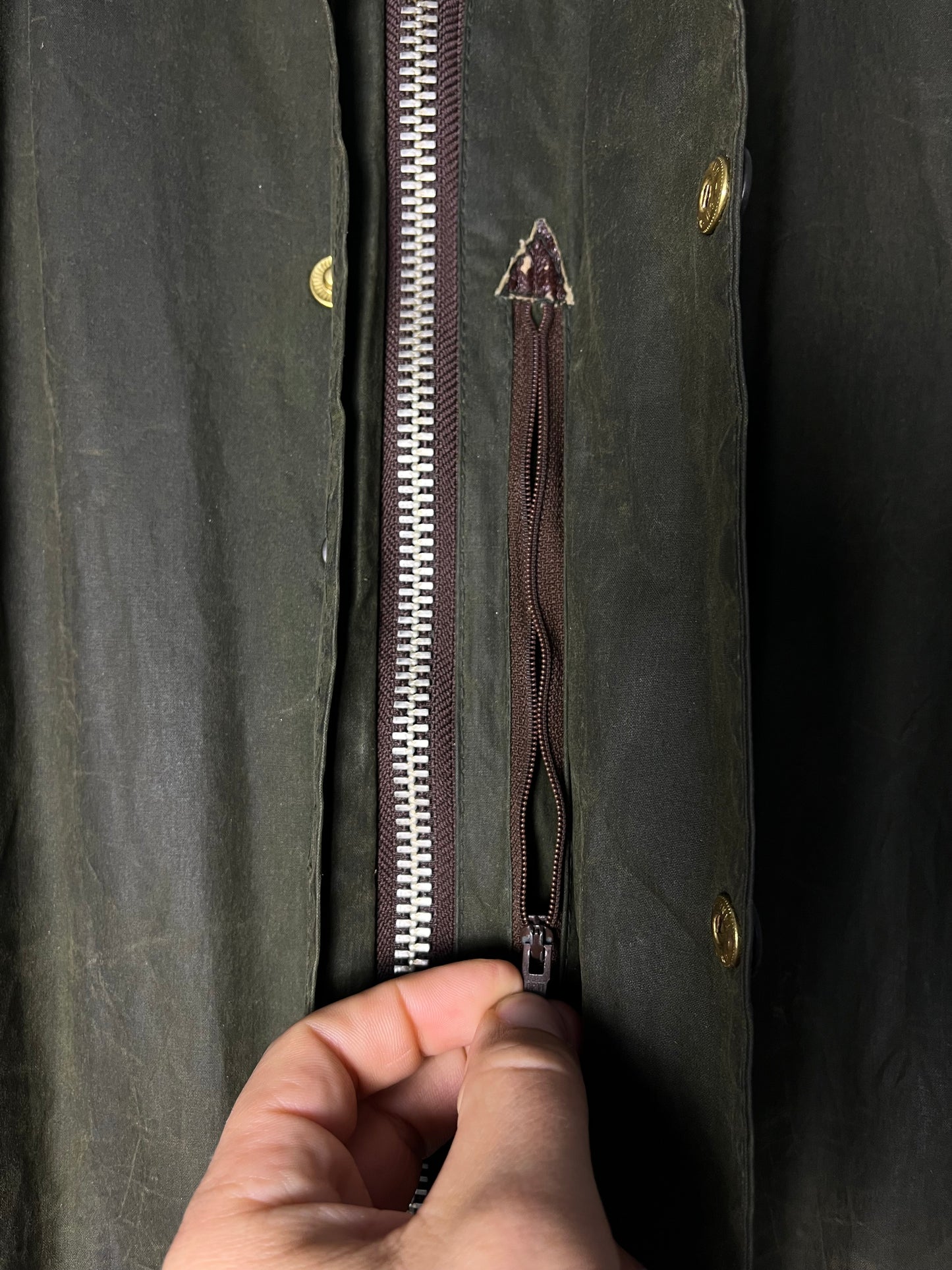 Barbour Border Jacket – Vintage Olive – C42 (L) – 1990