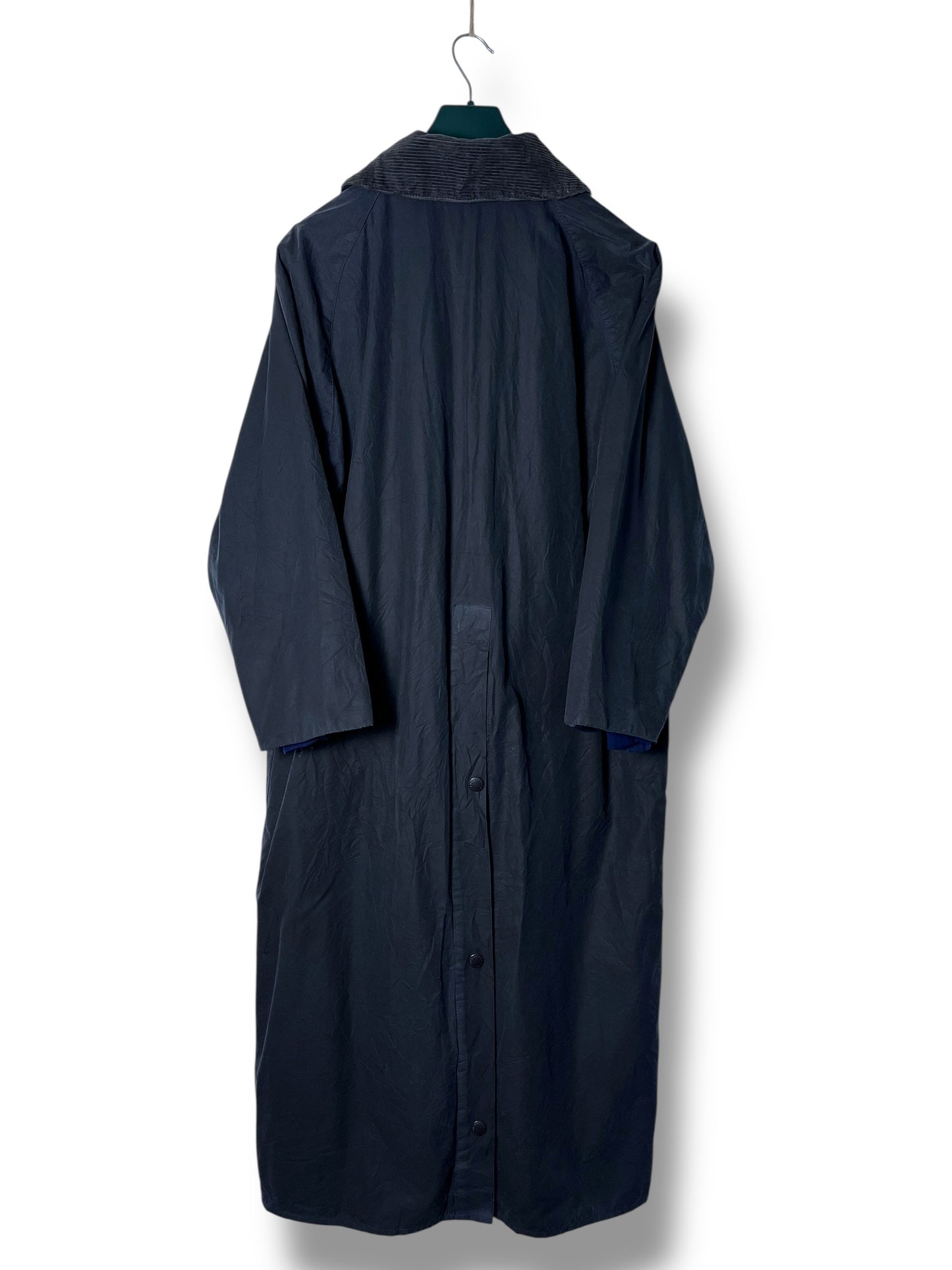 Barbour Burghley Riding Coat Navy Blue 90s Wax Jacket Equestrian