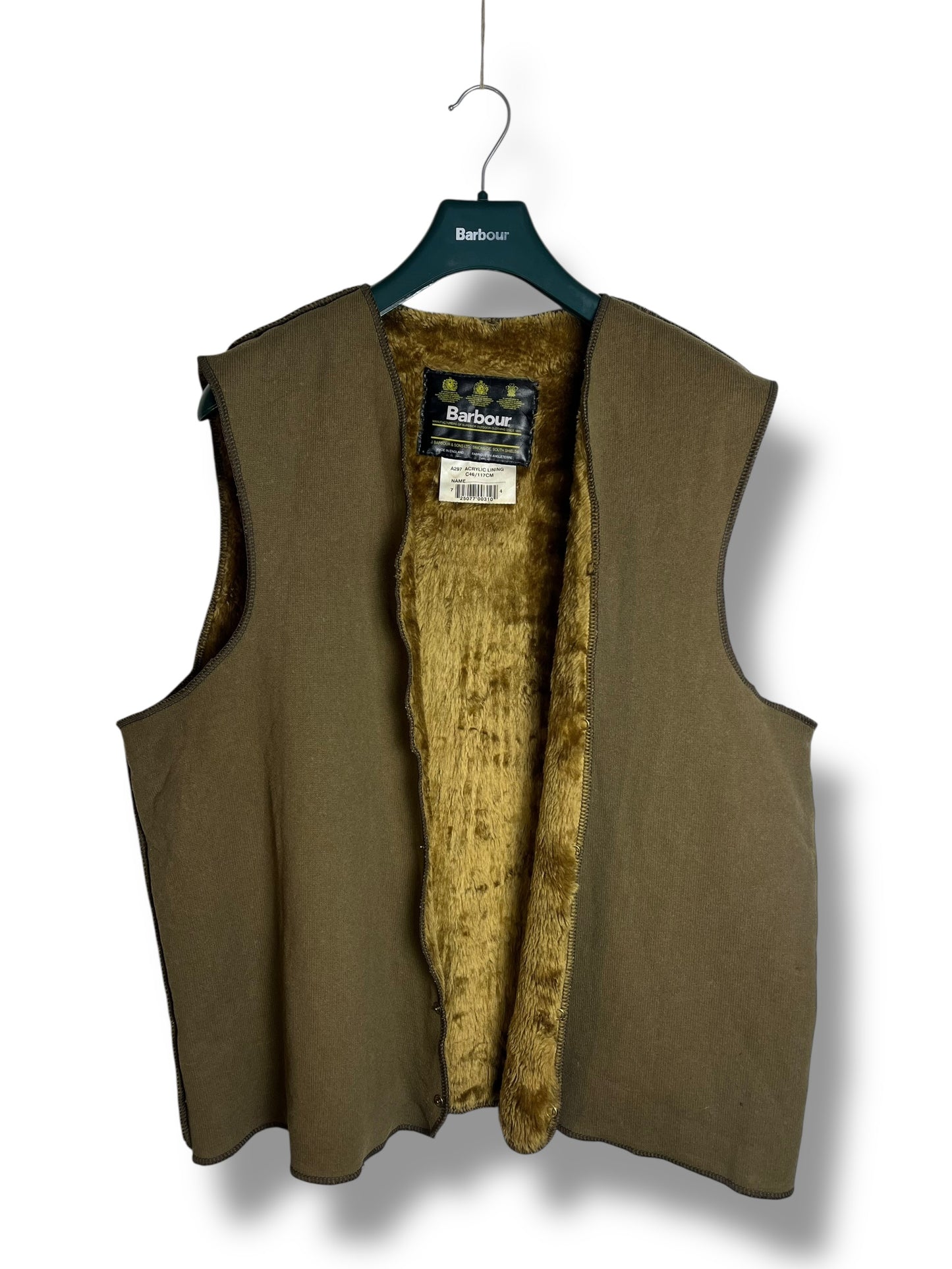 A297 Barbour Vintage C46 Bodywarmer Liner Button Version